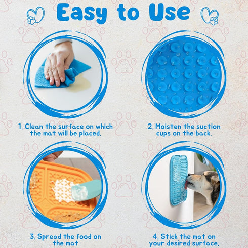 Licking Mats for Dogs and Cats - Slow Feeder Lick Pad with Suction Cups, Crate Training Pet Toy, 2 Lick Mats