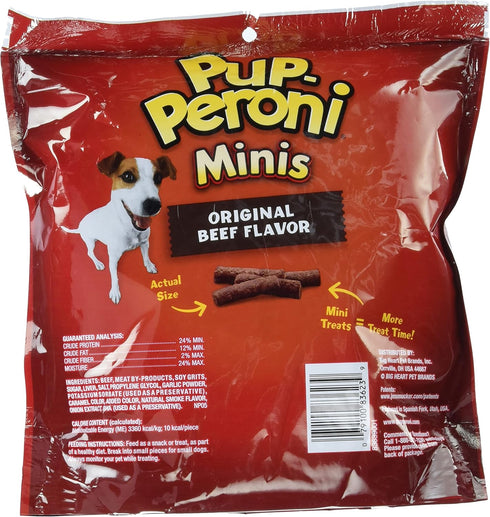 22.5 (Pack 4) Pup-Peroni Original Beef Flavored Mini Dog Treats, Ounce Bag