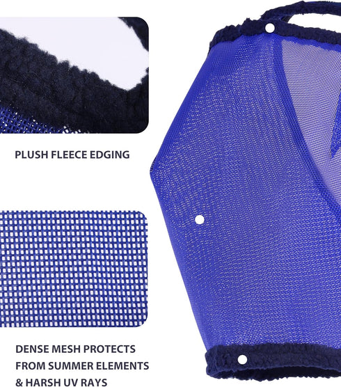 Harrison Howard UV-Blocking Mesh Fly Mask for Horses - Deep Navy, Size L
