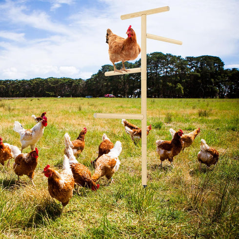 2 57" Pcs Extra Large Chicken Perch Toy for Coop Wooden Chick Perch Stand with Strong Roosting Bar Chicken Enrichment