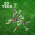 Premium Golf Tees, 3 1/4'' Unbreakable Transparent Plastic, 50 Count, Reduces Friction & Side Spin