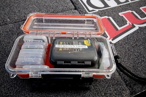 Plano Guide Series 3500 Waterproof Field Box Case, Small, Orange, Dry Box with Wrist Strap for Outdoor Gear