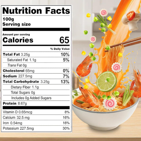 11.6oz 11 Dried Ramen Toppings Mixed Dehydrated Seafood & Vegetables with Shrimp, Crab & Fishcake, Freeze-Dried Veggies