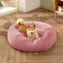 Bedsure Calming Dog Bed for Medium Dogs - Anti-Slip Round Fluffy Plush Bed, 30 inches, Fits up to 45 lbs Pets, Mauve