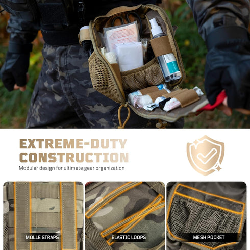 OneTigris Large IFAK Pouch, Empty Molle First Aid Bag, Medical Trauma Kit Bag for Outdoor