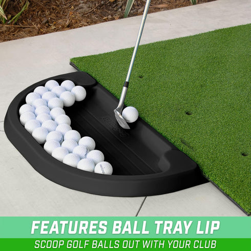 70 GoSports All-Weather Golf Ball Trays with Ball Capacity - Black or Green - Compatible with All Hitting Mats
