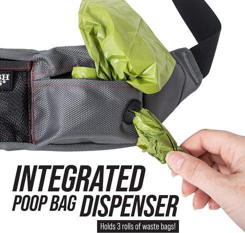 Leash Boss Portable Dog Treat Pouch for Training, Fanny Pack Waist Belt Transport, Kibble Snack Container