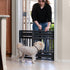 IRIS USA 24"-39" Dog Gate, Expandable Plastic Pet Gate for Indoor Doorways, 25" H, Gray