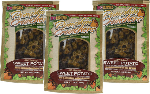 K9 Granola Factory 3 Pack of Sweet Potato Pumpkin Crunchers, 42 Ounces Total