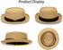 Pork-Pie-Hat-for-Men-Women Straw-Boater-Hat - Classic Boater Derby Sun Hats with Grosgrain Band Khaki
