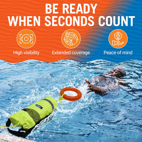 Water Throw Bags for Water Rescue, Rope Throw Line Bag with Rope for Kayak or Larger Boat Rescue