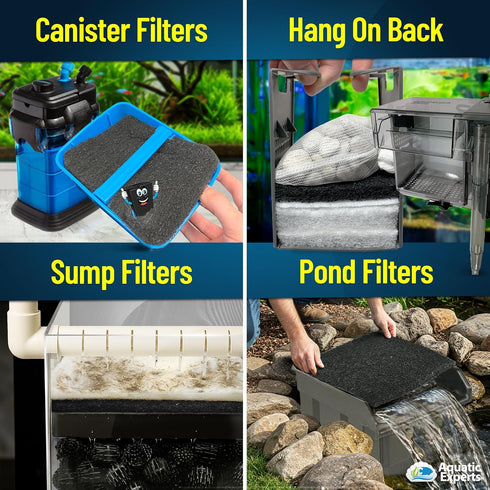 Aquarium Carbon Pad - Cut to Fit Carbon Filter Media for Crystal Clear Fish Tank and Ponds (10.5 Inch Width, 36 Inch
