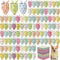 200 Pcs Spring Dog Bandanas Bulk Bunny Egg Carrot Bandanas for Dogs