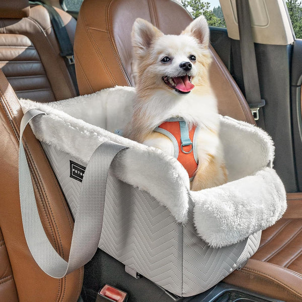 PETSFIT Console Dog Car Seat, Portable Small Dog Car Seat with Safe