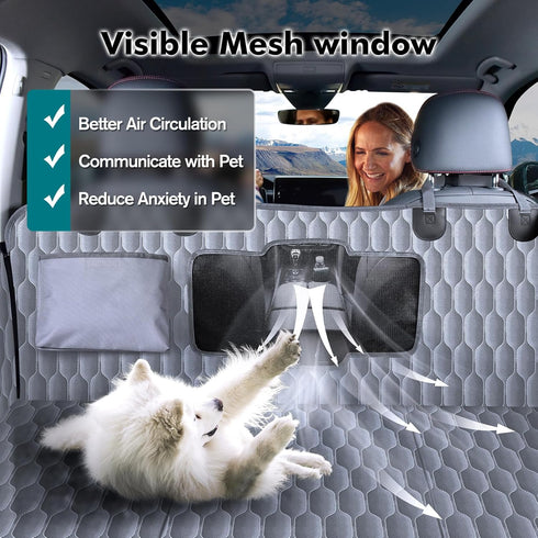 400lb,Waterproof Bottom-Detachable,600D Hammock Chumajor Back Seat Extender for Dogs-Supports Dog Car Seat Cover Hard