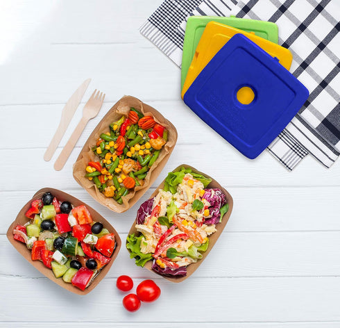 Healthy Packers Multi-Color Slim Long-Lasting Ice Packs for Lunch Box or Cooler Bag (5 Pack)