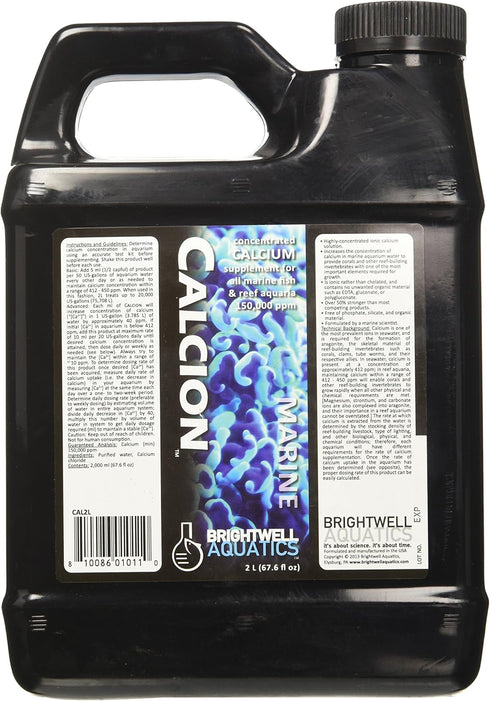 Brightwell Aquatics Calcion - Concentrated Liquid Calcium Supplement for Marine Aquariums, 2-L