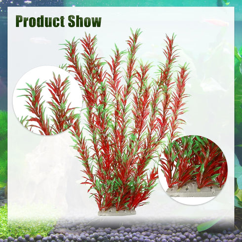 Large Aquarium Plastic Plants, Tall Aquarium Plants, Big Aquarium Plastic Plants for Fish Tanks Decor, 21.26" Height (Red Green, 2pcs) by CAPASTEC
