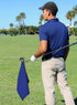 Magnetic Golf Towels with Clip & Ultra Strong Magnet, Waffle Weave Microfiber Towel for Golf Bags & Carts, Navy