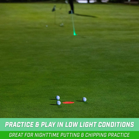 GoSports 3 Pack Light Up Golf Hole Lights - Great for Low Light Golf Play, Putting Practice, Chipping Practice and More