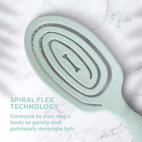 BioSilk for Pets Eco-Friendly Detangling Pin Brush for Dogs, Mint Green, Easy to Hold Ergonomic Handle