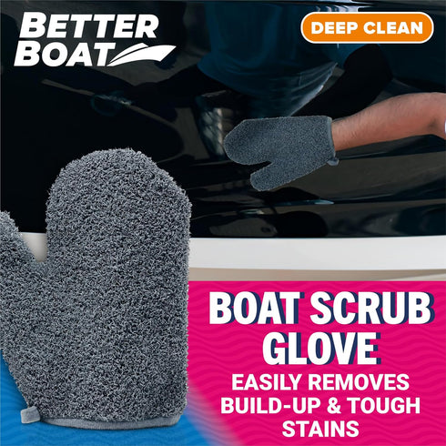 Ultimate Boat Scrubbing Brush Glove - Heavy Duty Deck Brush for Hull, Floor, Marine Fishing Boat Accessories