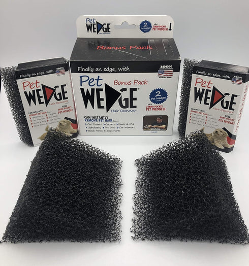 Hair Remover 2 Pack Pet Wedge & 2 Free Mini-Pocket Pet Wedge Bonus Pack Included