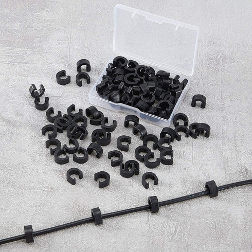HESTYA 100 Pieces Bicycle C-Clips Clamps for Brake Derailleur Shift Cables with Plastic Box