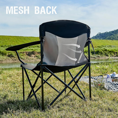 600 lbs, Portal Oversized Camping Chair Big and Tall Folding Camp Chair Portable Lawn Chairs Heavy Duty Foldable XXL