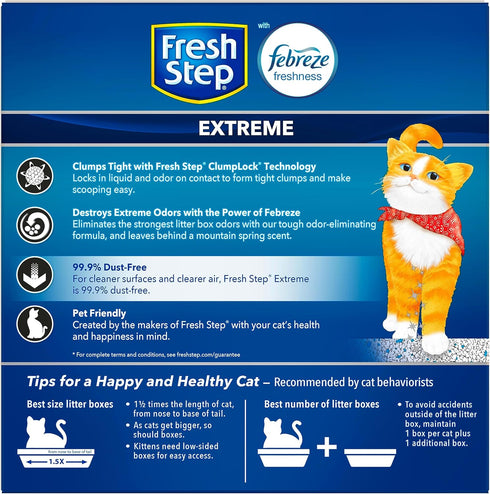 Fresh Step Clumping Cat Litter, Extreme, 14 lb, Long Lasting Odor Control with Activated Charcoal
