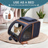 JESPET & GOOPAWS Collapsible Pet Carrier Backpack for Dogs and Cats, Breathable Mesh for Hiking and Camping (Navy Blue)