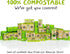 PLANET POOP Home Compostable Dog Poop Bags, 60 Premium Un-Scented Pet Waste Bags on Refill Rolls, Thick Leakproof