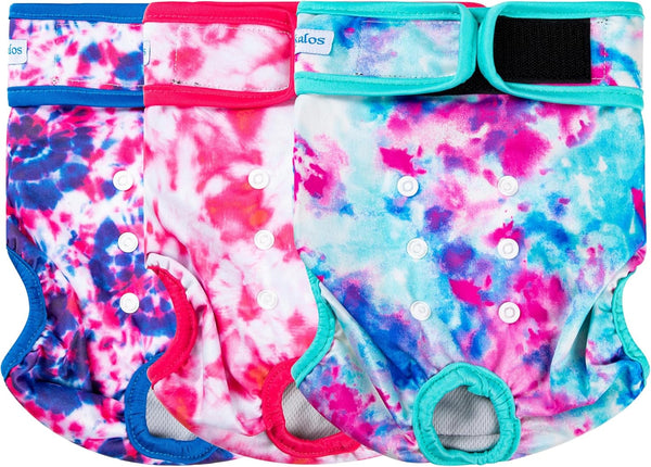 Leekalos Reusable Washable Dog Diapers Female (3 Pack) - Highly Absorbent Doggie