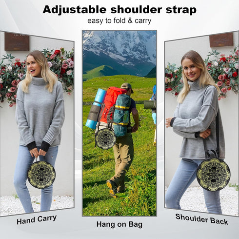 LOCYOP 18.1" 600LBs Portable Stool with Swivel Cushion Bag&Carabiner,H Collapsible More Sturdy and Lightweight Camping