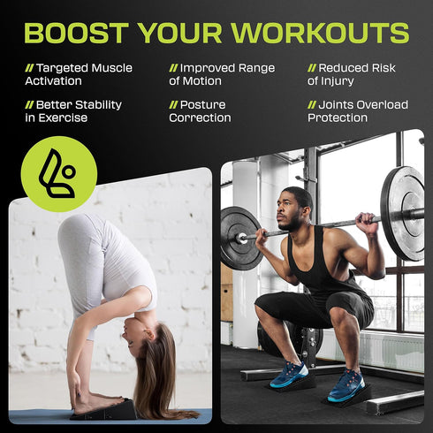 Squat Wedge Block Pair, Calf Stretcher Slant Board for Squats, Anti-Slip Heel Elevated Squat Wedge