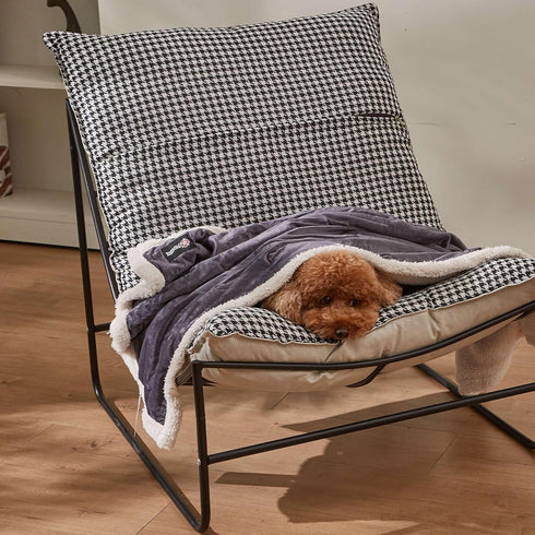 Puppy Blanket, Super Soft Sherpa Dog Blankets and Throws, Cat Fleece Sleeping Mat for Small Animals 45x30 Grey