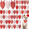 Abbylike 50 Pcs Valentines Day Dog Bandanas Bulk Red and White Polka