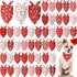 Abbylike 50 Pcs Valentines Day Dog Bandanas Bulk Red and White Polka