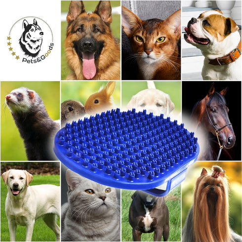 Dog and Cat Grooming Brush, Rubber Brush for Bathing, Washing, Deshedding Short or Long Pet Hair