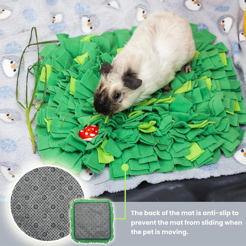 Chinchilla, Rabbit Foraging Mat, Interactive Bunny Foraging Toy Indoor, Soft Pet Feeding Mat Toy Also for Hedgehog