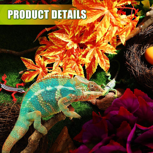 WILLBOND Artificial Reptile Plants, 6 Pcs Plastic Hanging Terrarium Leaves with Suction Cups