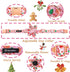 Maca Bates Flower Christmas Dog Collar with Flowers for Dogs Sailor Adjustable Breakaway Collars Accessories Gift for Small Medium Large XL Puppy with Golden Metal Buckle