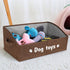 PET ARTIST Sturdy Collapsible Dog Toy Storage Basket with Handles - Large Dog Toy Box Bin for Chew Toys, Clothes, Brown