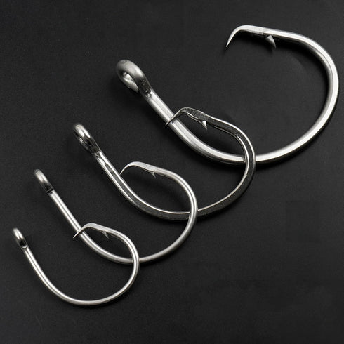 18/0-28/0 Giant Fishing Hooks Tuna Circle Hooks Stainless Steel Big Game Saltwater Fishing Hooks Extra Strong Short