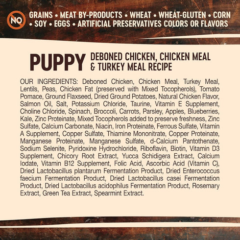 Wellness CORE Natural Dry Grain Free Puppy Food, Chicken & Turkey, 26 lb Bag