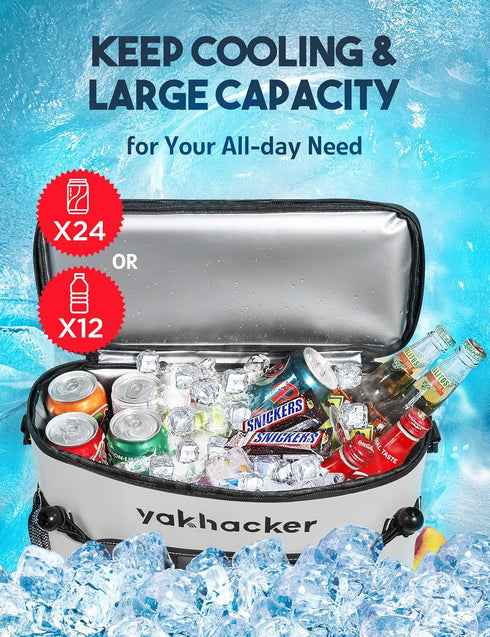 Kayak Cooler, Waterproof Seat Back Cooler for Kayaks, Portable Ice Chest for Travel and Beaches