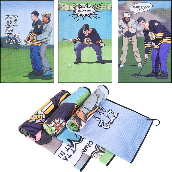 Golf Towel 3 Pcs Funny Golf Club Clean Set for Golf Bags, Funny Gifts for Golf Fans