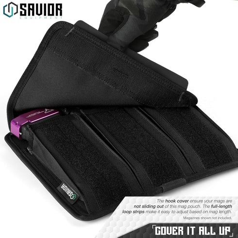 Savior Equipment Mag Buddy 2-Pack Tactical Triple Rifle Mag Pouch, Long Gun Carbine Magazine Organizer & Carrier