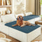 gogobunny 100% Double-Sided Waterproof Dog Bed Cover, Reversible Pet Blanket for Large Dog Cat, Dark Blue/Light Blue,