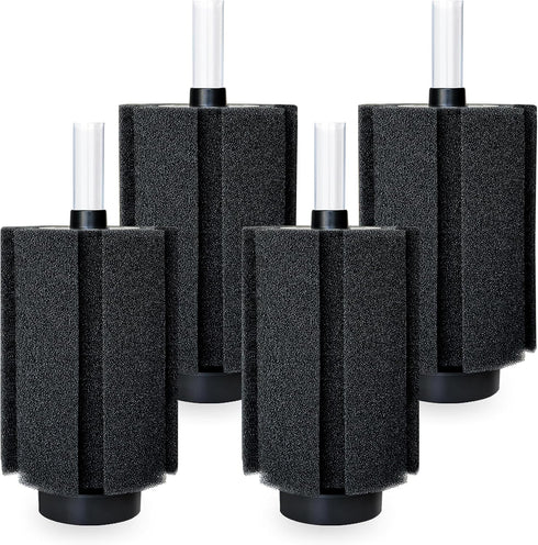 DVHEY 125-150 4 Pack Gal Extra Large Aquarium Sponge Filter with Air Stone and Ceramic Media, Quiet Fish Tank Sponge